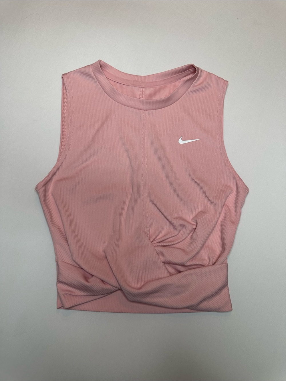 Nike Women’s Dusty Pink Twist-Front Sleeveless Crop Tank